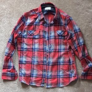 Classic Red and Blue Plaid Men's Shirt